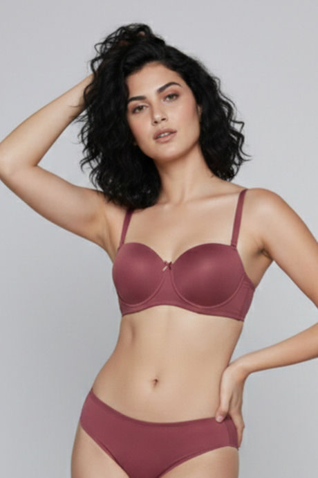 Zivame Padded Regular Wired 3/4th Coverage Strapless Bra - Deco Rose — image 4